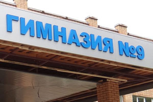 Вывеска для входной группы гимназии № 9 в г. Королеве